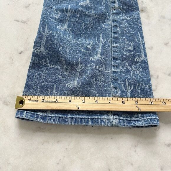 Rock & Roll Bargain Button Flare Womens 25 Jeans Southwest Aztec cactus Y2K - Picture 11 of 16